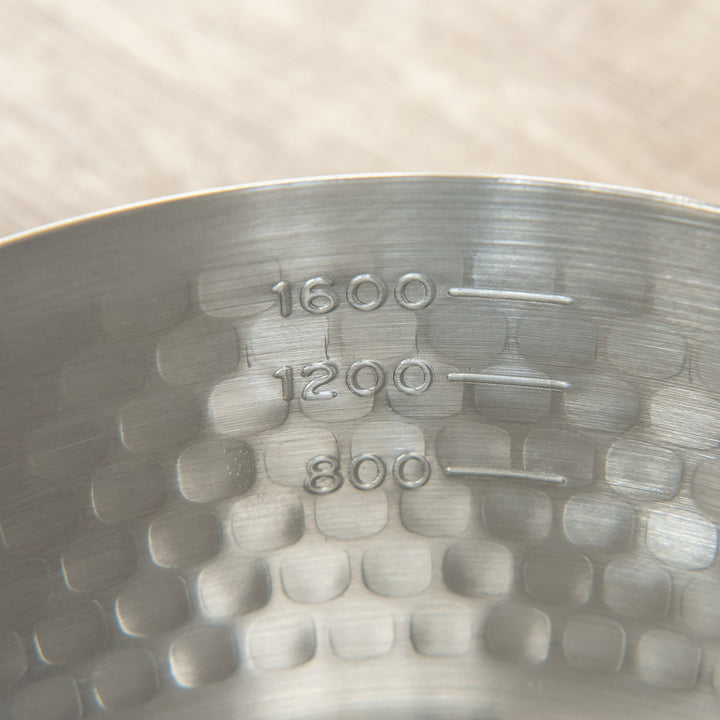 槌目雪平鍋20cm蓋付きお玉付き銀鱗ステンレス製日本製