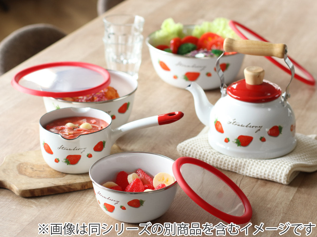 ミルクパン 12cm ガス火専用 ストロベリーシリーズ 富士ホーロー