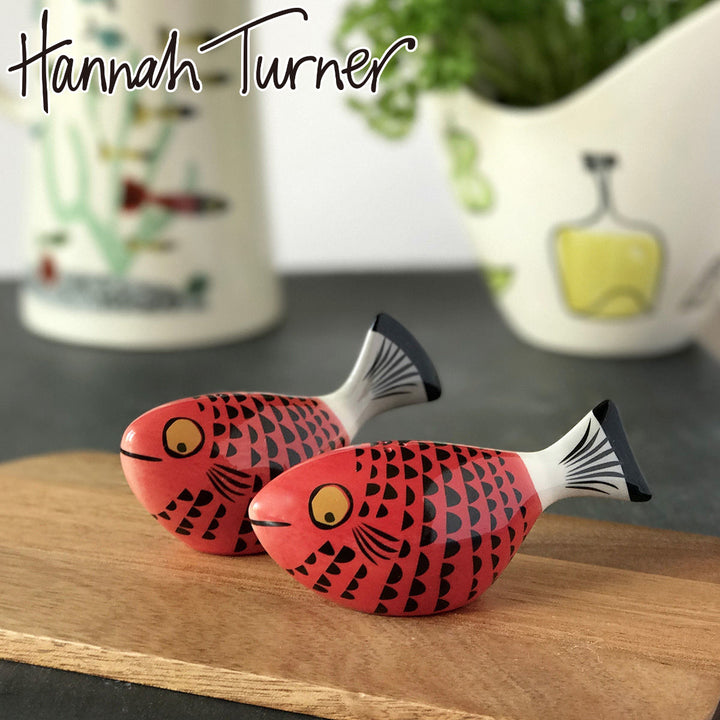 調味料入れHannahTurner塩コショウ入れFishRed