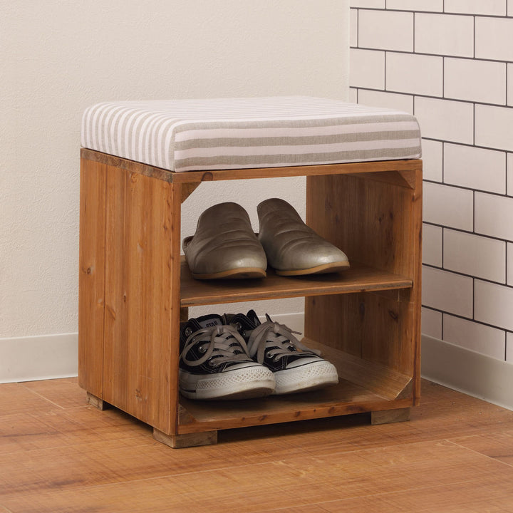 スツール木製収納付ラックスツールボーダー