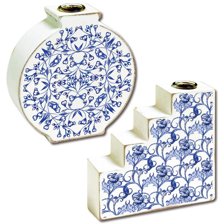 花瓶アートフラワーベースブルーフラワー