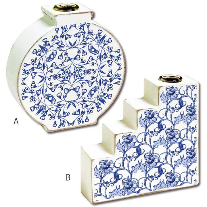 花瓶アートフラワーベースブルーフラワー