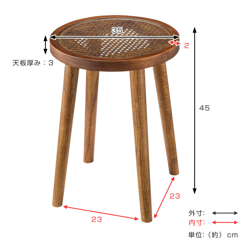 サイドテーブルSサイズ高さ45cmラウンドガラステーブル