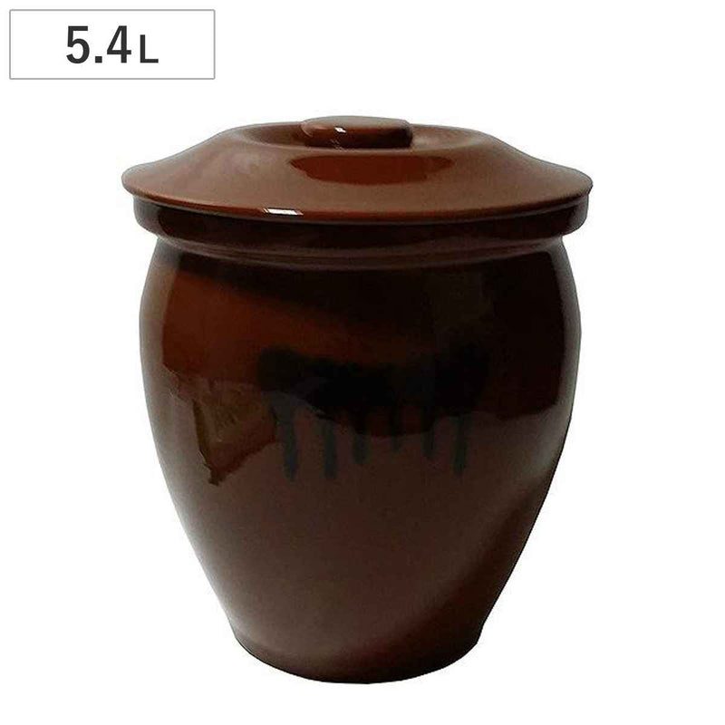 漬物容器5.4L丸かめ3号蓋付き陶器