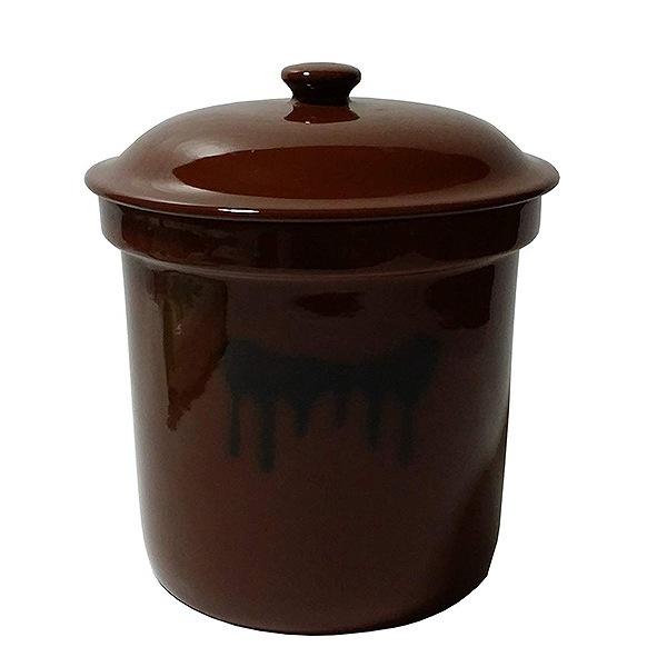 漬物容器5.4L切立かめ3号蓋付き陶器