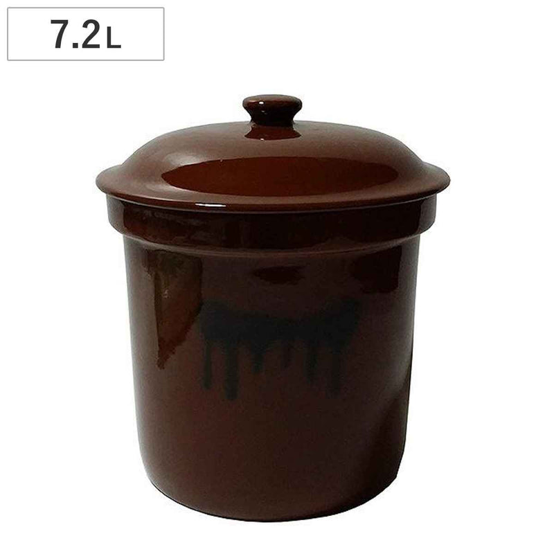 漬物容器7.2L切立かめ4号蓋付き陶器