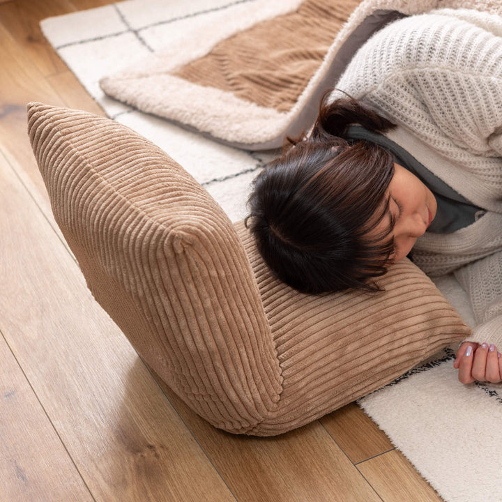 座椅子コンパクト折りたたみカックンリクライナーコーデュロイ