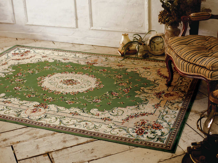 ラグモケット織りパレス195×250cmホットカーペット・床暖房対応メダリオン柄