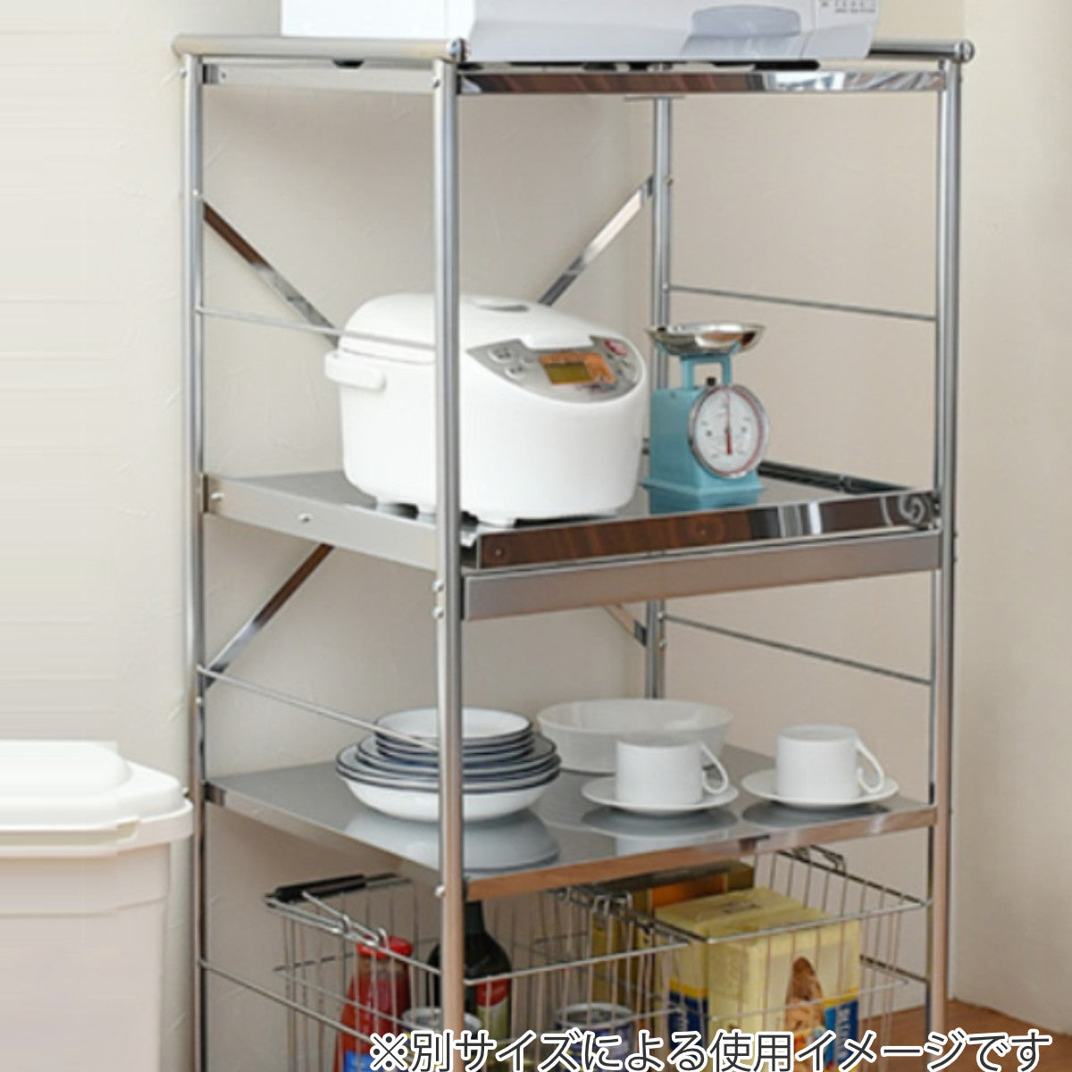 無印良品 ステンレスレンジ台 ステンレスユニットシェルフ・ステンレス