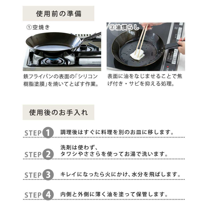 丸型グリルパン20cm両手IH対応ラクッキング鉄製