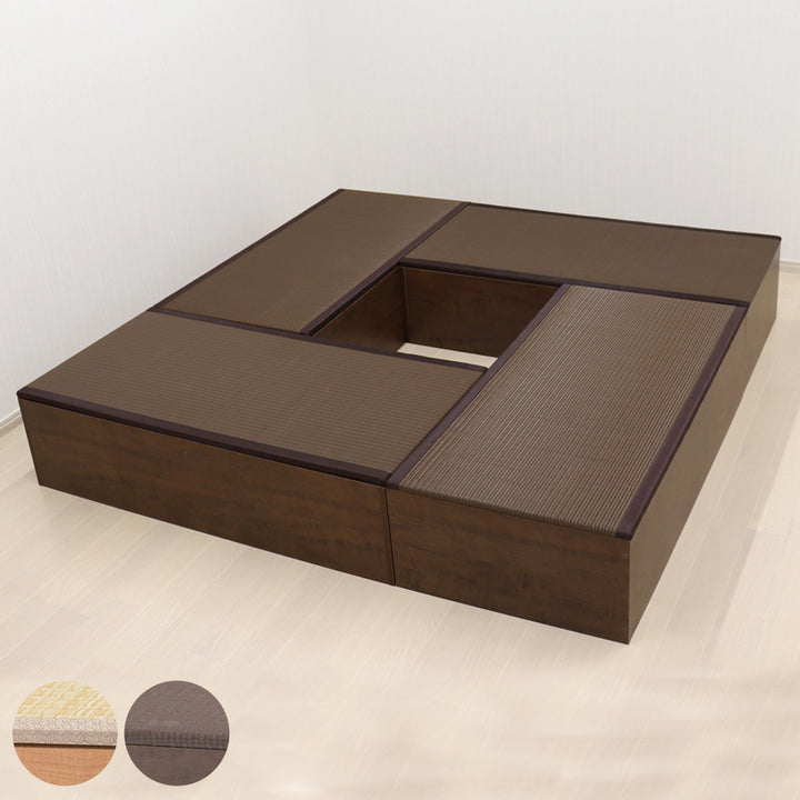 樹脂畳ユニットMセットロータイプ幅120cm×4収納付ベンチ