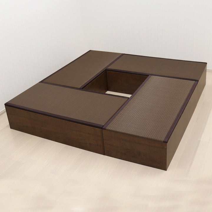 樹脂畳ユニットMセットロータイプ幅120cm×4収納付ベンチ