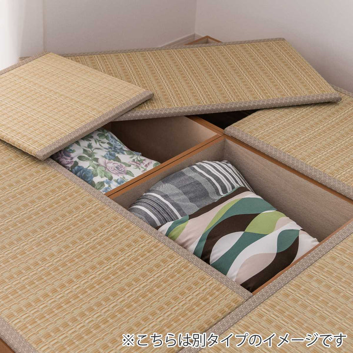 樹脂畳ユニットMセットロータイプ幅120cm×4収納付ベンチ