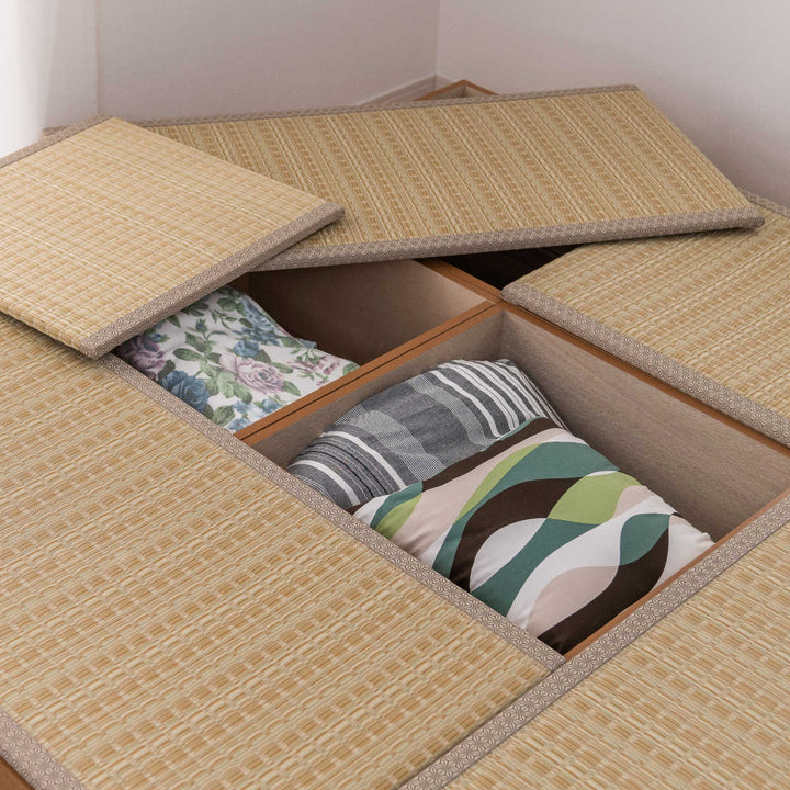 樹脂畳ユニットAセットハイタイプ幅120cm×4幅60cm×1収納付ベンチ