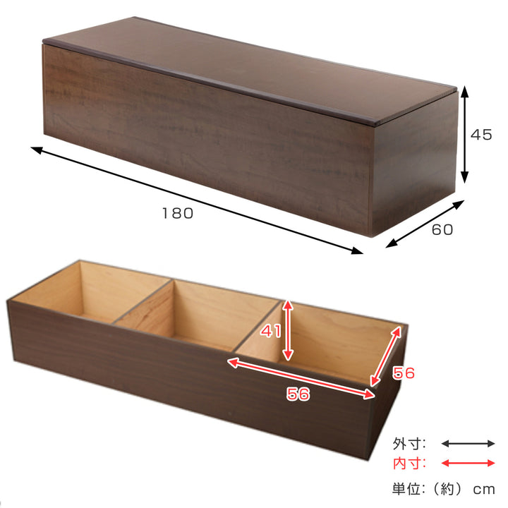 樹脂畳ユニットBセットハイタイプ幅180cm×2幅90cm×2収納付ベンチ