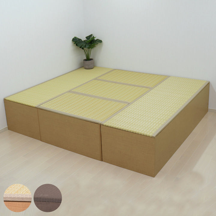 樹脂畳ユニットLセットハイタイプ幅180cm×2幅90cm×3収納付ベンチ