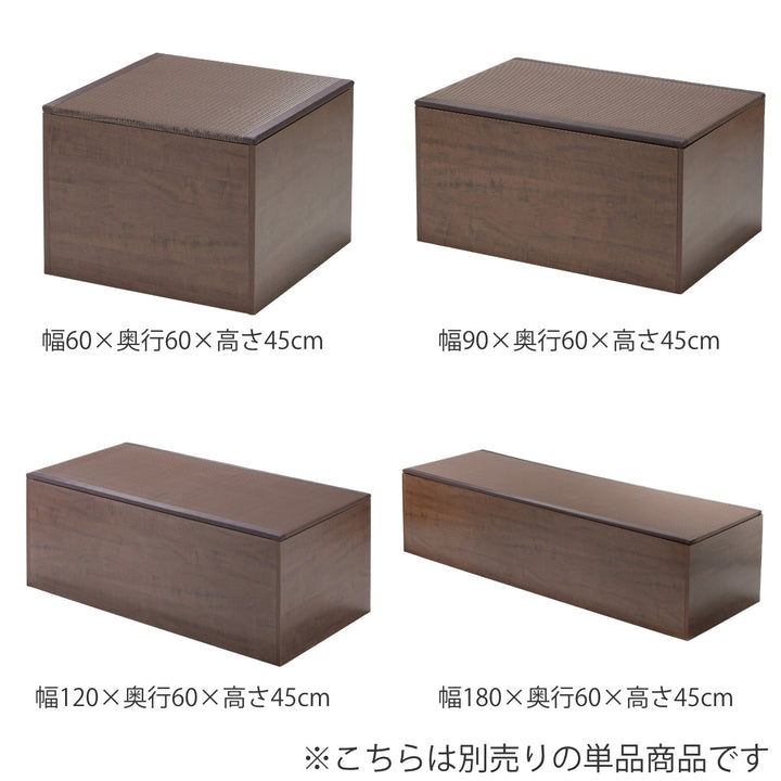 樹脂畳ユニットLセットハイタイプ幅180cm×2幅90cm×3収納付ベンチ