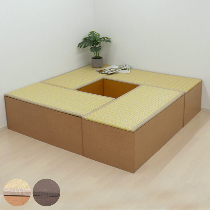 樹脂畳ユニットMセットハイタイプ幅120cm×4収納付ベンチ