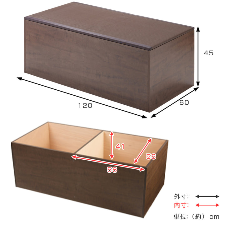 樹脂畳ユニットMセットハイタイプ幅120cm×4収納付ベンチ