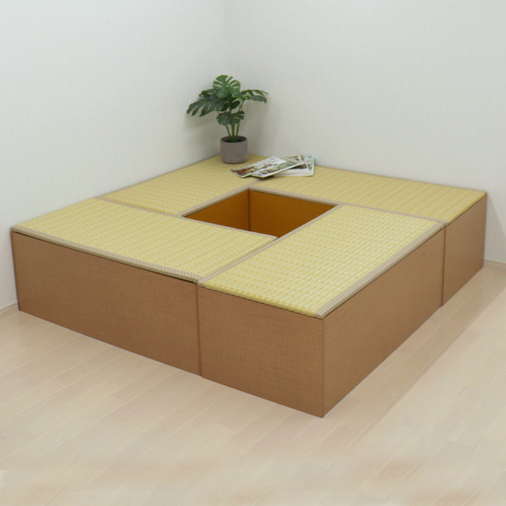 樹脂畳ユニットMセットハイタイプ幅120cm×4収納付ベンチ