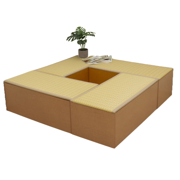 樹脂畳ユニットMセットハイタイプ幅120cm×4収納付ベンチ