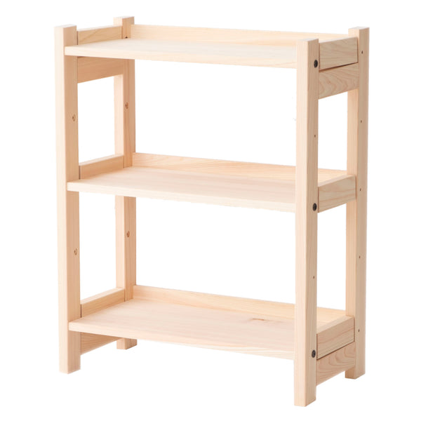 檜シェルフロータイプ3段ひのき無塗装日本製