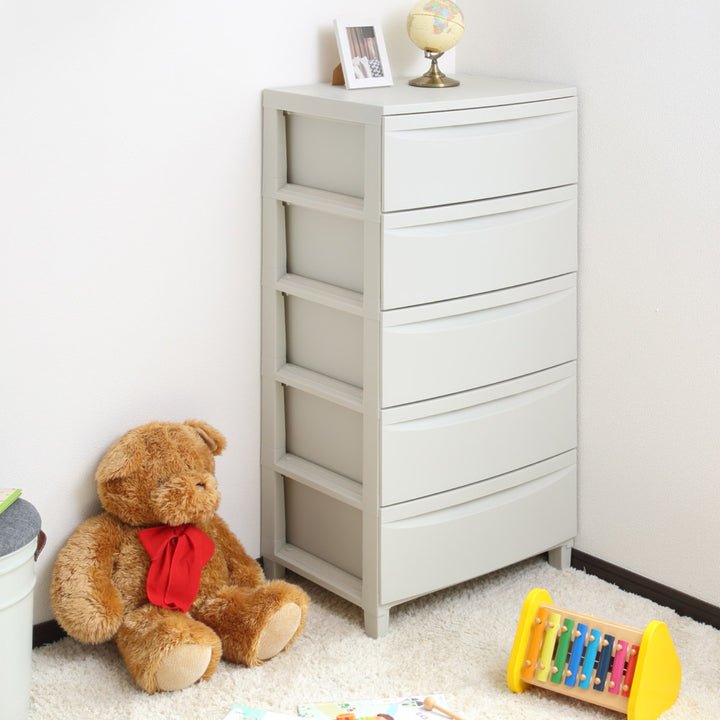 チェスト5段Roocent（ルーセント）幅54×奥行42×高さ102.7cm脚付き