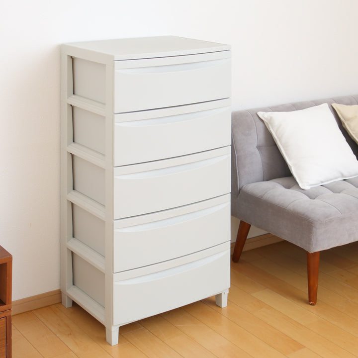 チェスト5段Roocent（ルーセント）幅54×奥行42×高さ102.7cm脚付き