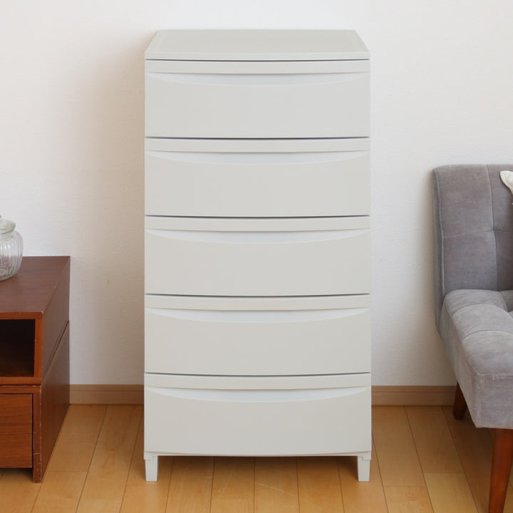 チェスト5段Roocent（ルーセント）幅54×奥行42×高さ102.7cm脚付き