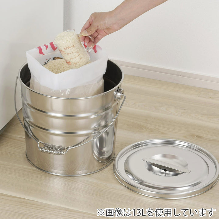 バケツステンレスフタ付き15L