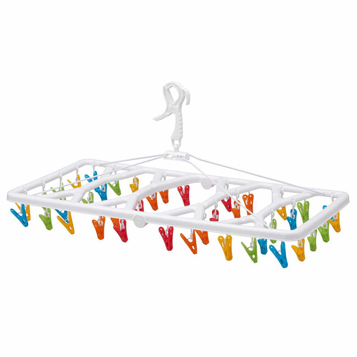 洗濯ハンガー角ハンガー折りたたみKogureカラフルランドリーハンガーピンチ40個付