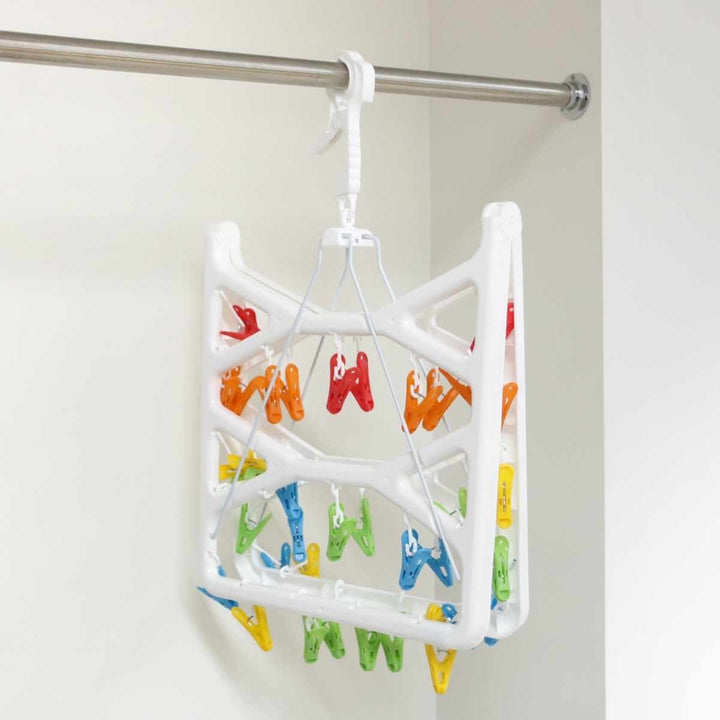 洗濯ハンガー角ハンガー折りたたみKogureカラフルランドリーハンガーピンチ40個付
