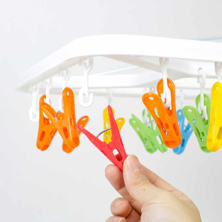 洗濯ハンガー角ハンガー折りたたみKogureカラフルランドリーハンガーピンチ32個付
