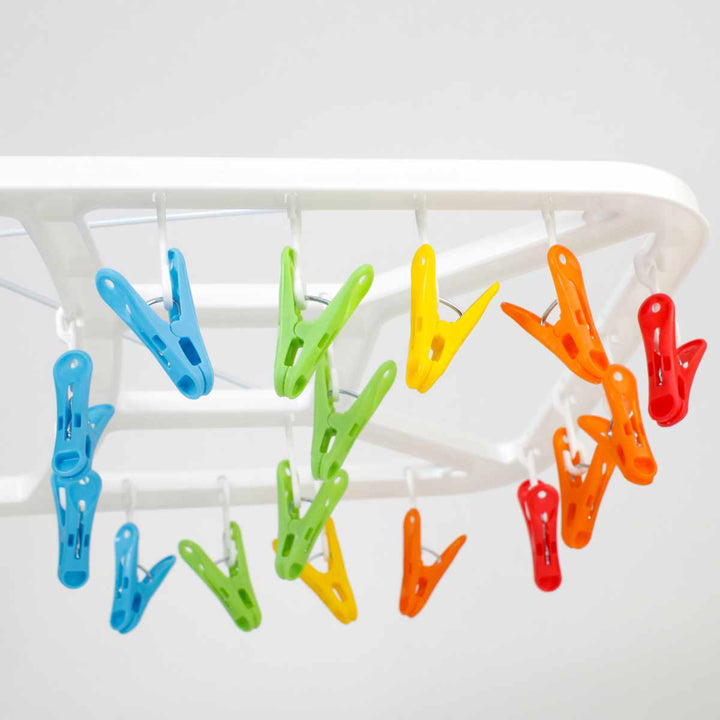 洗濯ハンガー角ハンガー折りたたみKogureカラフルランドリーハンガーピンチ32個付