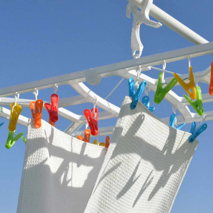 洗濯ハンガー角ハンガー折りたたみKogureカラフルランドリーハンガーピンチ32個付