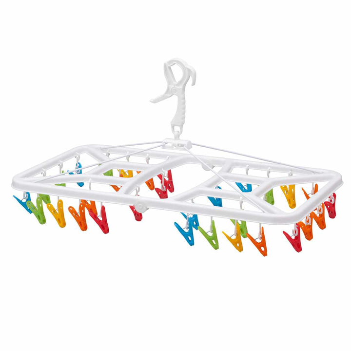 洗濯ハンガー角ハンガー折りたたみKogureカラフルランドリーハンガーピンチ32個付