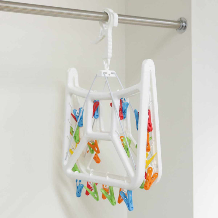 洗濯ハンガー角ハンガー折りたたみKogureカラフルランドリーハンガーピンチ32個付
