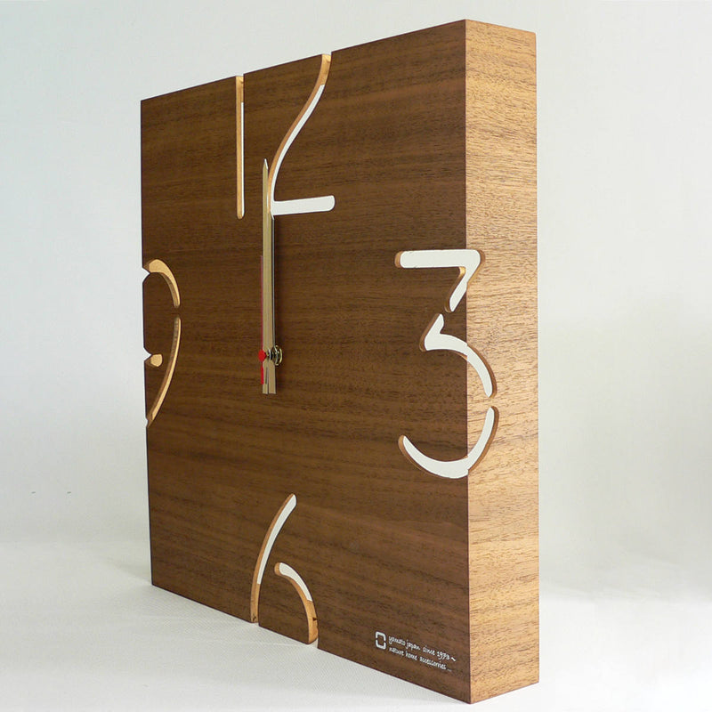 電波時計掛け時計木製ヤマト工芸yamatoPUZZLEウォールナット