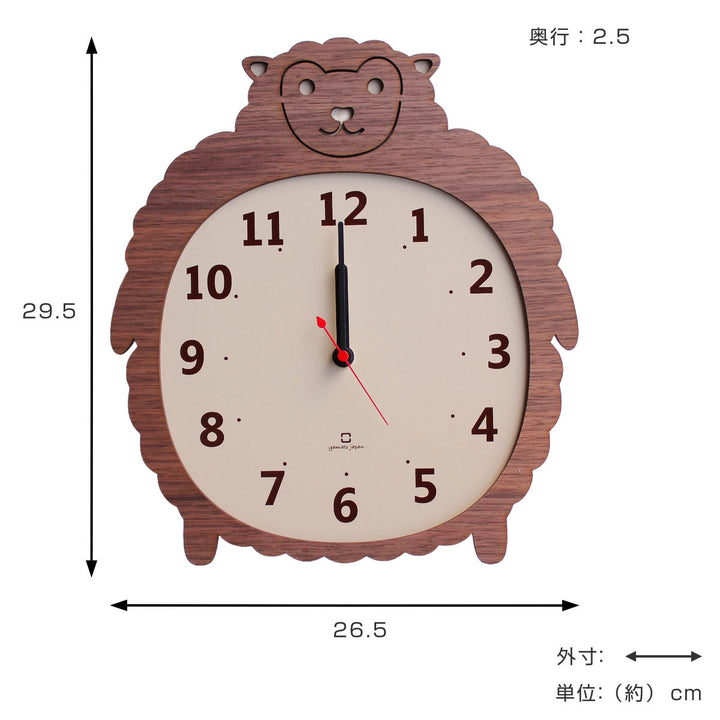 掛け時計木製ヤマト工芸yamatoClockZooヒツジ