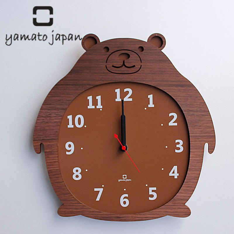 掛け時計木製ヤマト工芸yamatoClockZooクマ