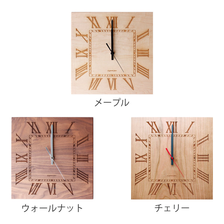 掛け時計木製ヤマト工芸yamatoMUKU-ローマ数字-