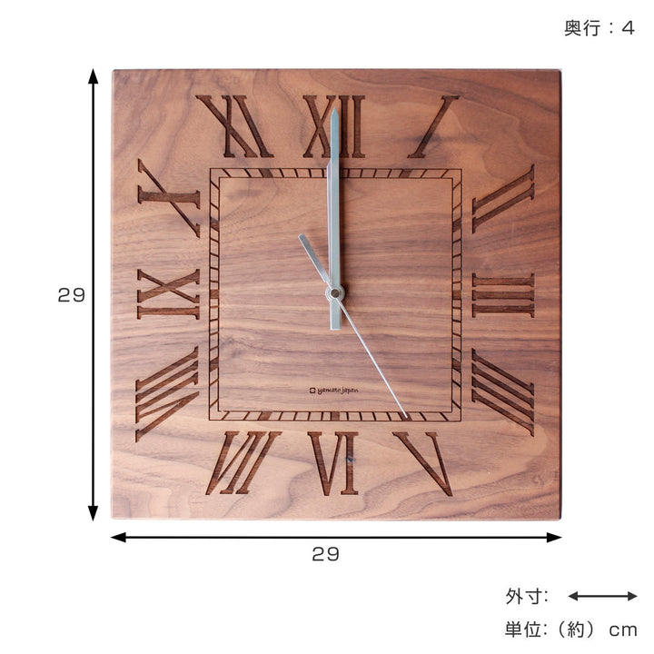 掛け時計木製ヤマト工芸yamatoMUKU-ローマ数字-