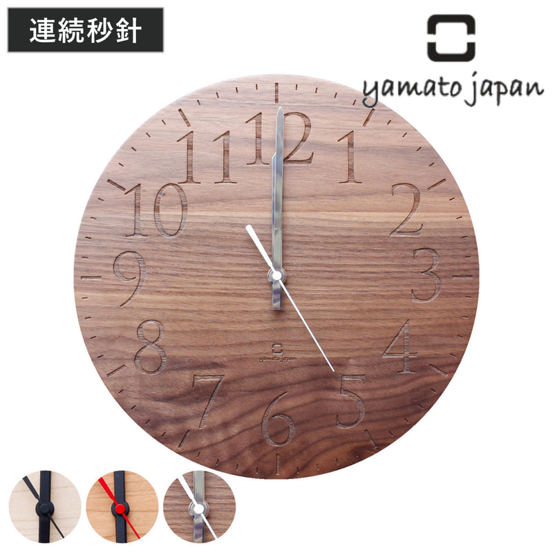 掛け時計木製ヤマト工芸yamatoMUKU円スタンダード数字
