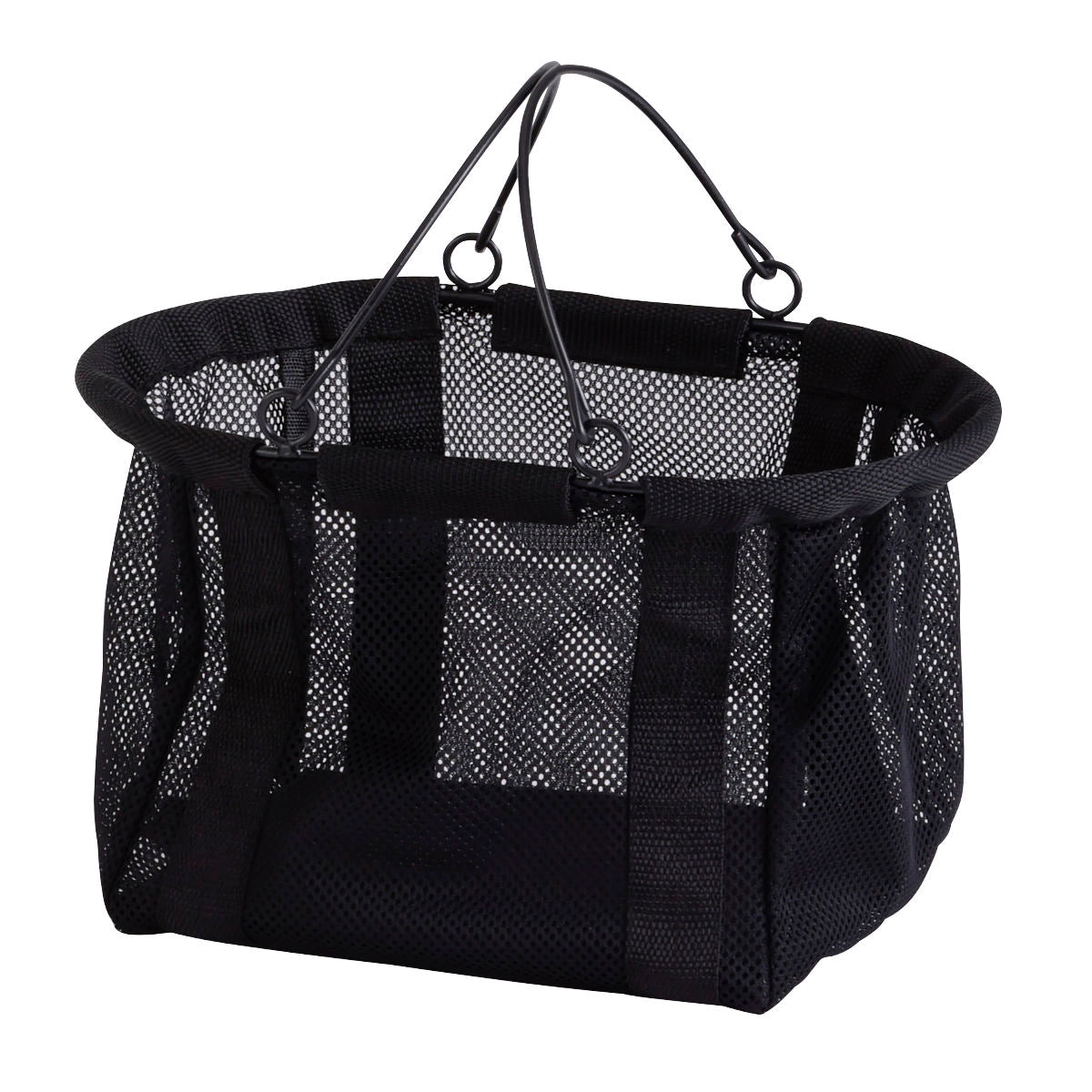 収納ケース ファブリック メッシュバスケット S 買い物かご 折りたたみ