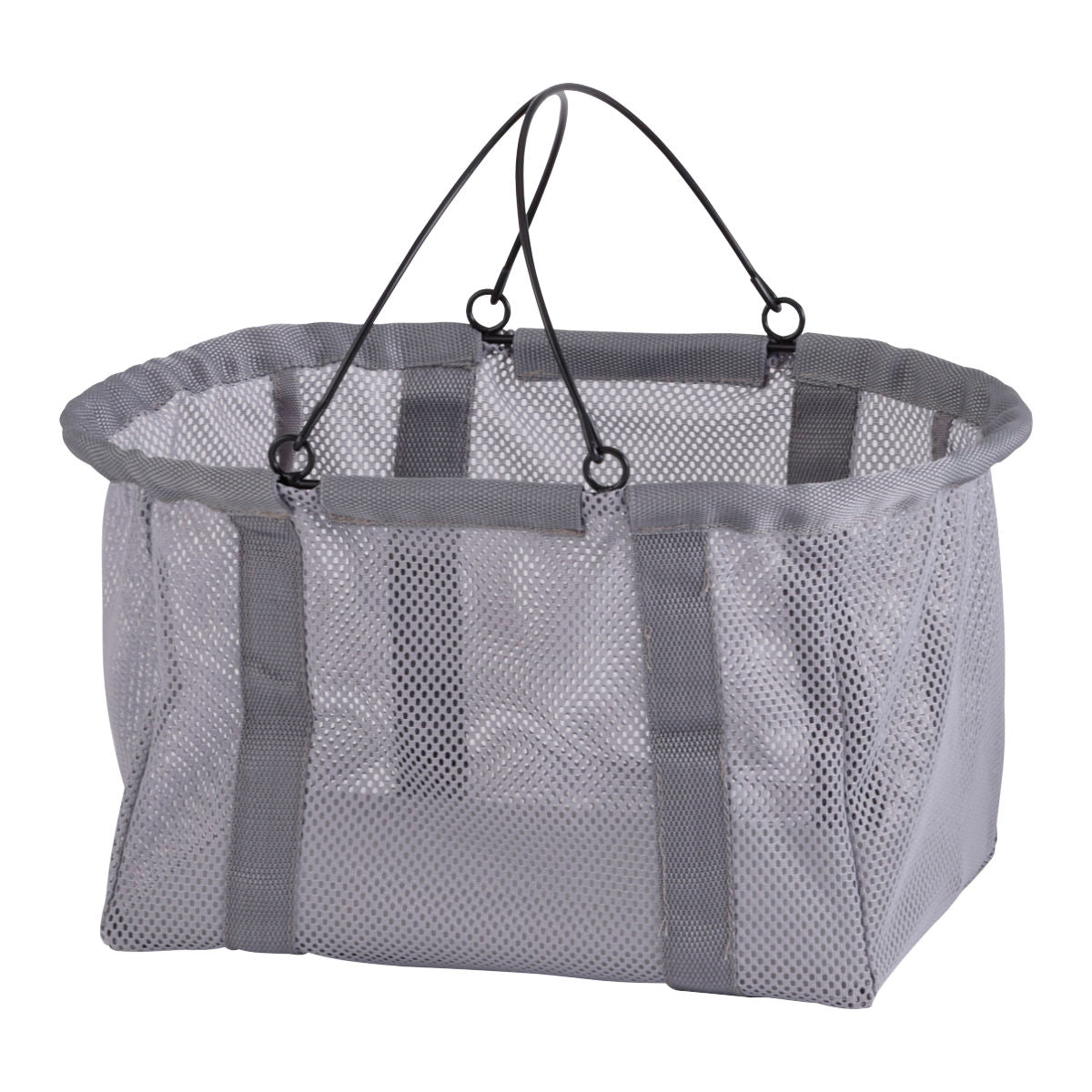 収納ケース ファブリック メッシュバスケット L 買い物かご 折りたたみ