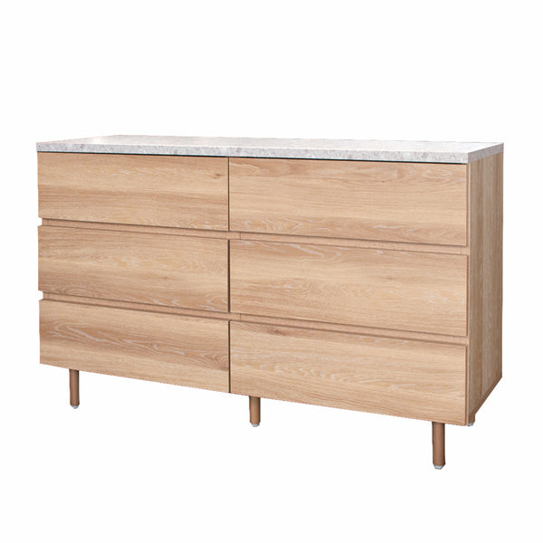 チェスト幅120cm3段ドゥーロ石目調天板日本製