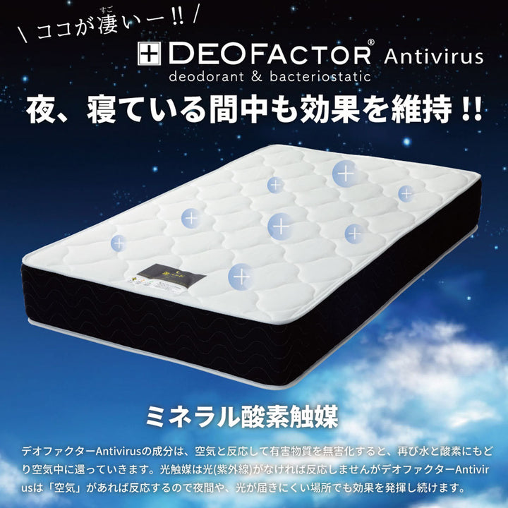 マットレスワイドダブルデオファクター夜香プレミアム抗ウイルスポケットコイル