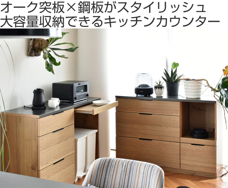 キッチンカウンターダストタイプ幅120cmエテル鋼板天板日本製完成品