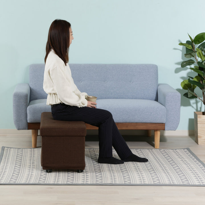 スツール収納キャスター付長方形座面高39.5cmベルクフォールディングベンチ