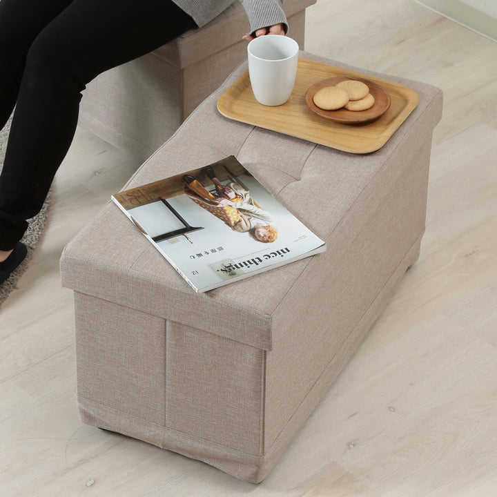 スツール収納キャスター付長方形座面高39.5cmベルクフォールディングベンチ